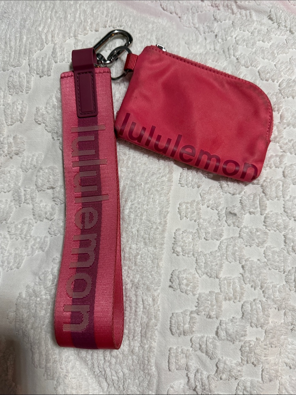 lululemon athletica Red-Pink Wristlet Keychain Pouch